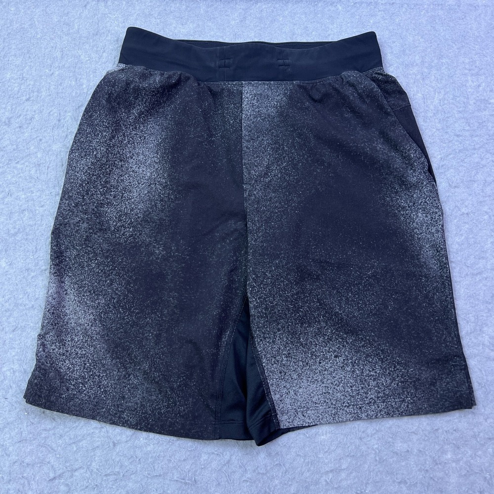 Lululemon T.H.E. Short Mens Small Black Linerless 9" Ocean Spray M7AAWS